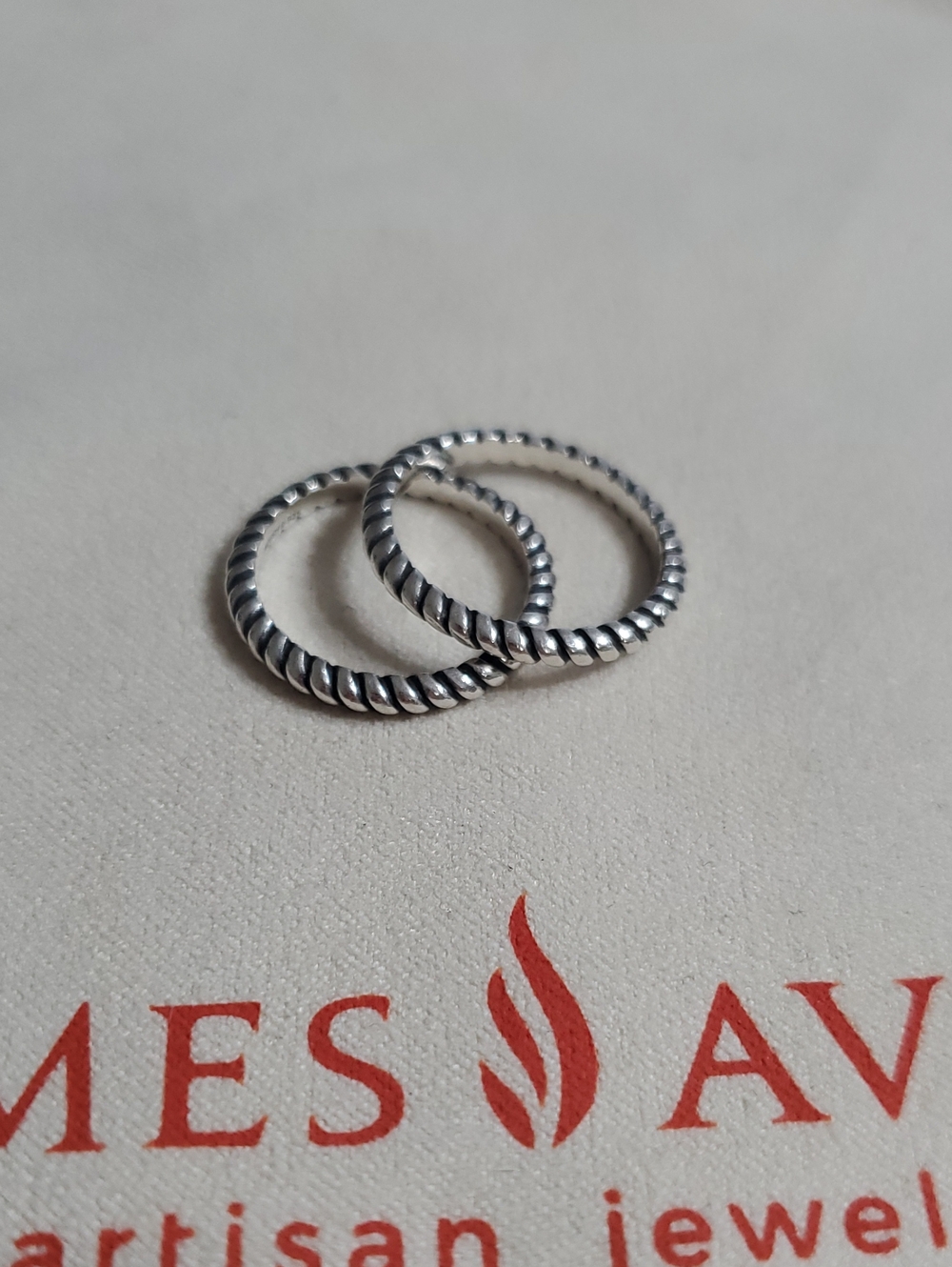 James Avery Retired Twistes Rope Rings Sz 6 Set
